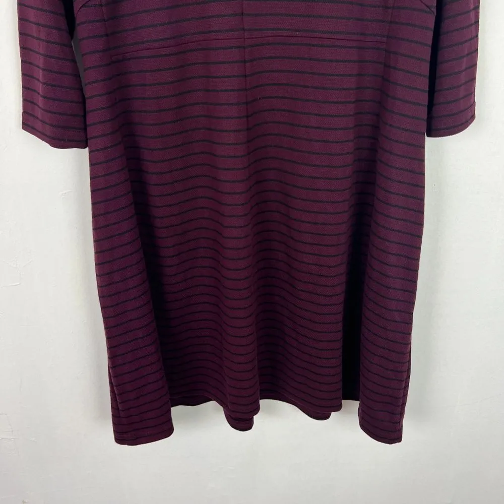 NWT Lane Bryant Striped Pocket Dress Wine Plus Size 14/16 14 16 NEW L1590 - Image 10