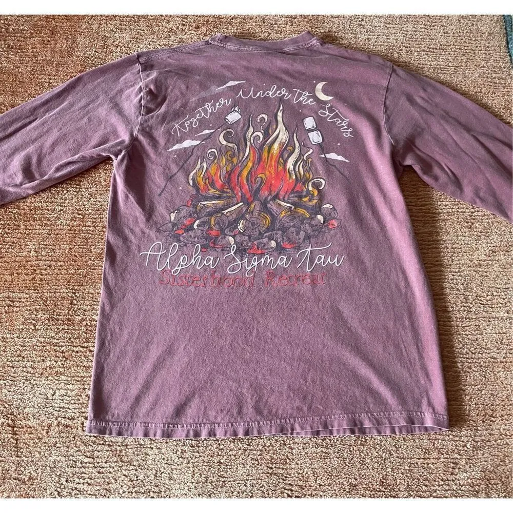 COMFORT COLOR Cotton Unisex Pink Long Sleeve T-shirt Size M - Image 5