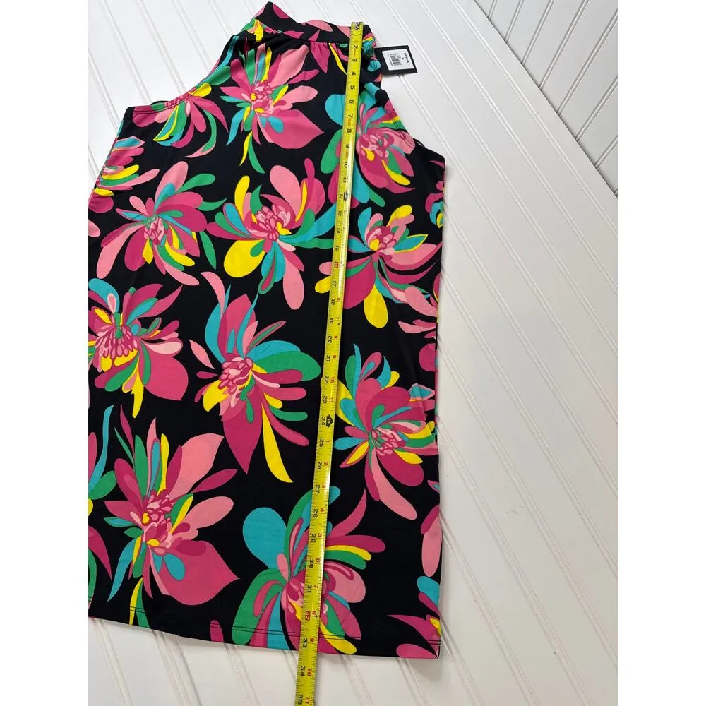 NWT TRINA TURK Hana Hou Vibrant Tropical Print Halter Slinky Jersey Dress Size S - Image 4