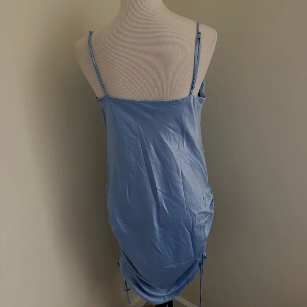Night Night by Jonathan Simkhai Anya Ruched Slip Dress Sky Size XLarge Blue - Image 3