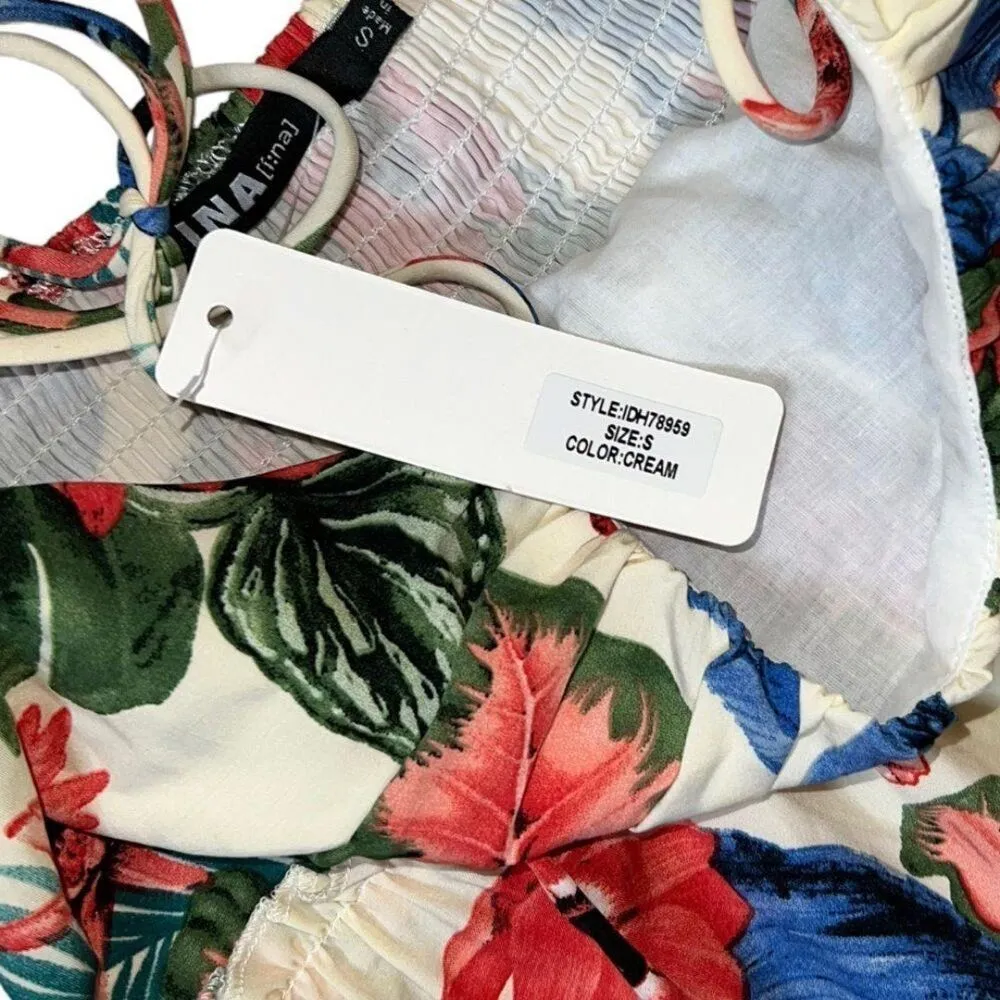 INA Summer Floral Maxi Dress Bohemian Printed Beach Dress Size Small - Image 6