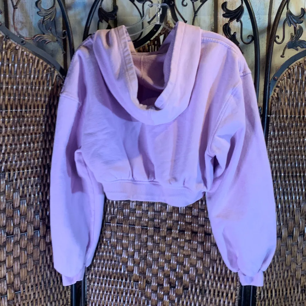 For Love and Lemons Purple/Pink Crop Hoodie Pullover Size M - Image 6
