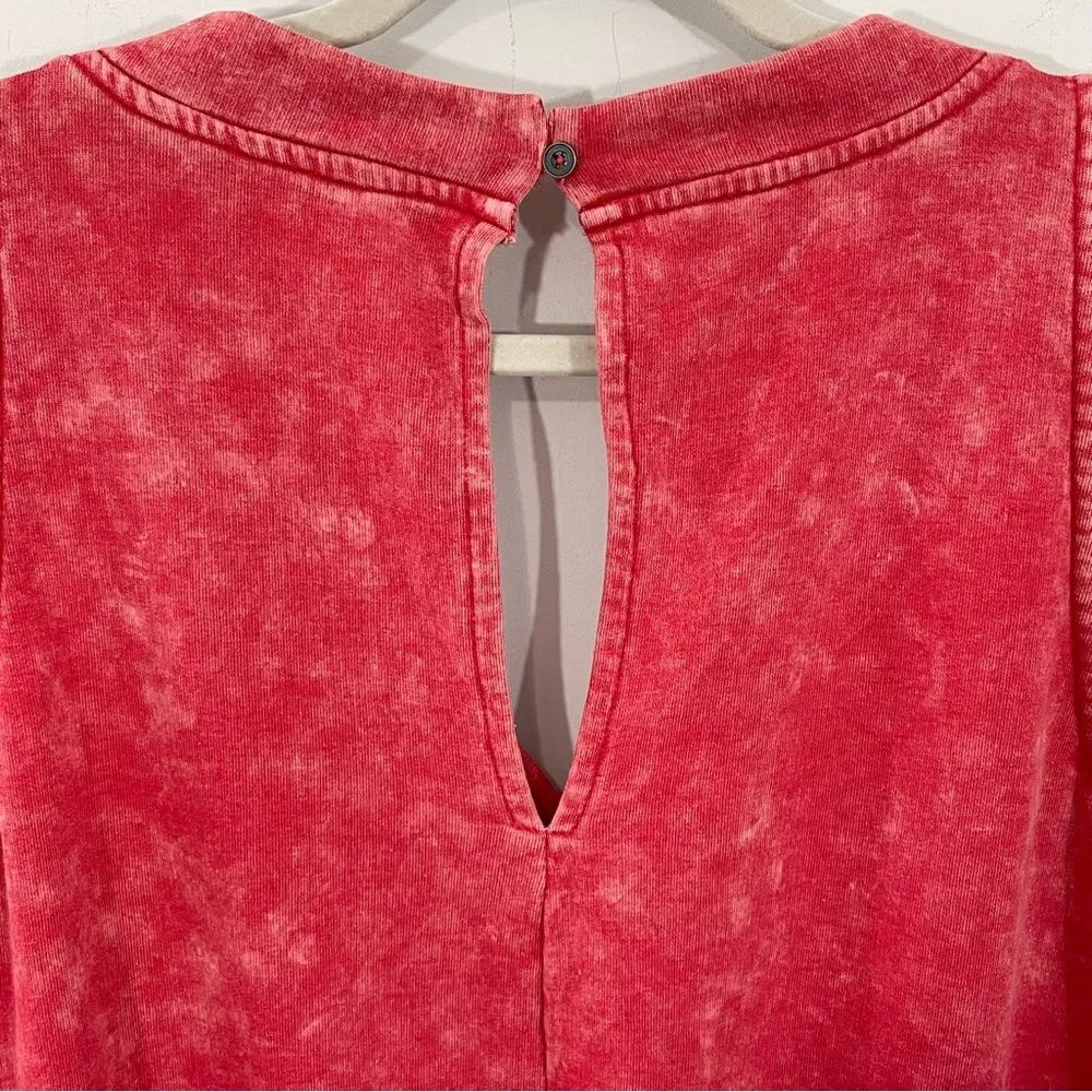 NWT Lane Bryant Livi Red Tie Dye‎ Jumpsuit Sleeveless Cropped Jogger Size 14/16 - Image 5