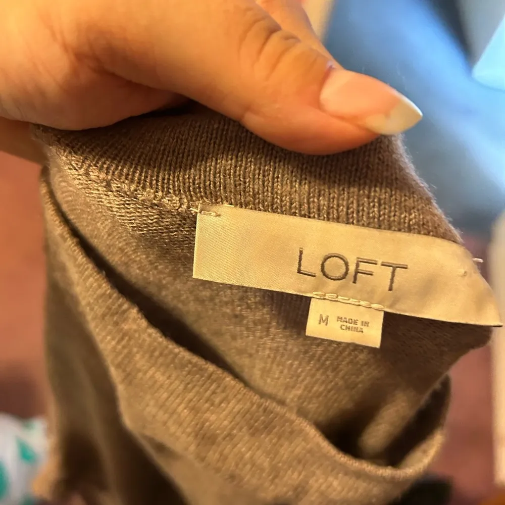 LOFT TAN MOCK NECK SWEATER - Image 3