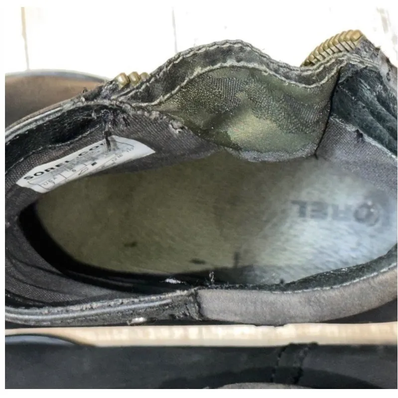 Sorel Black Leather Ankle Boots Women's Size 7 Zipper‎ Moto Booties - Image 11