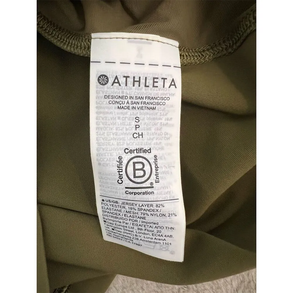 Athleta Women's Green Pacer Mesh Top Size S Short Sleeve Activewear - Image 7