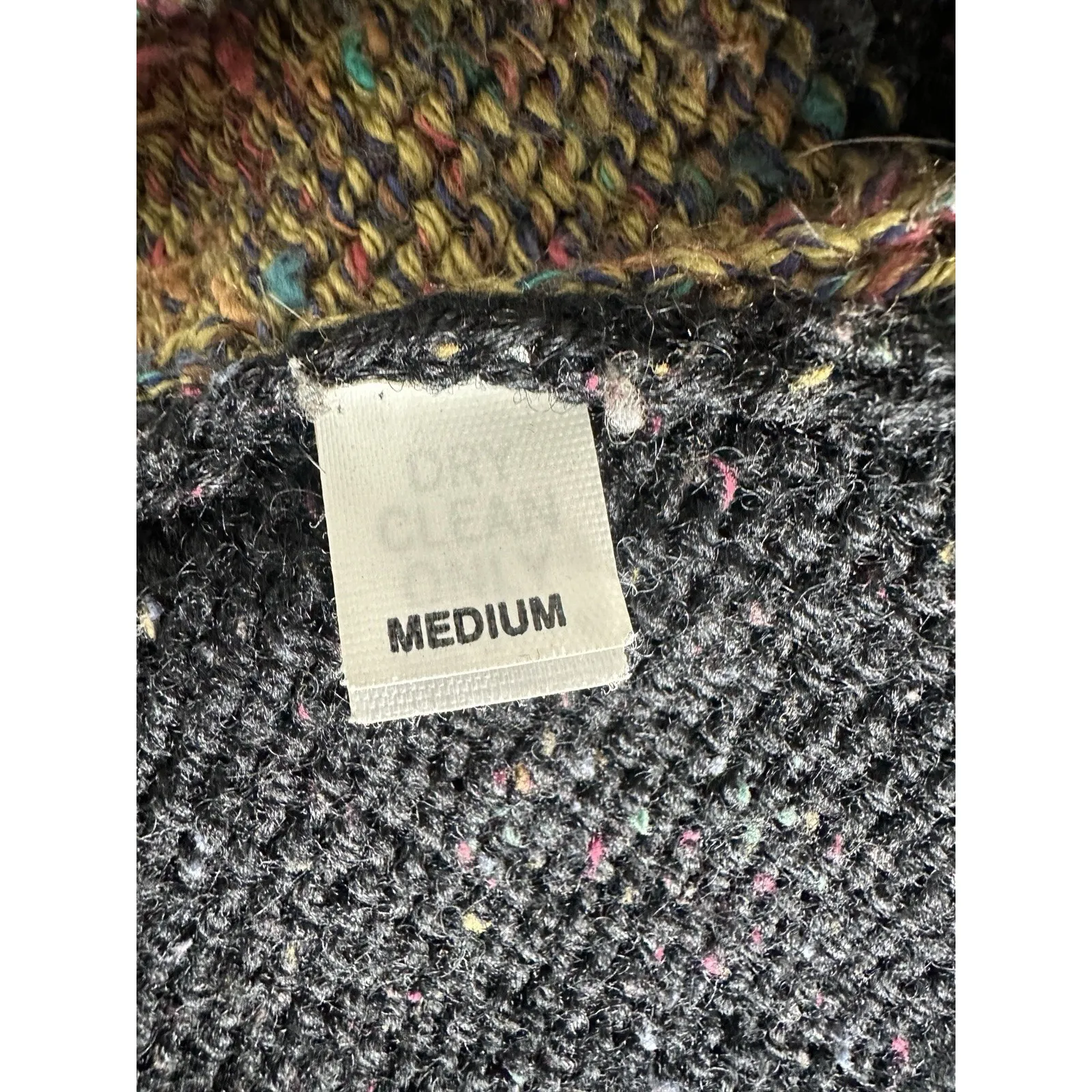 VTG Annie M Knitwear Oversized Sweater Vest USA Made Sz M Boho Hipster (b48) Black Size M - Image 5