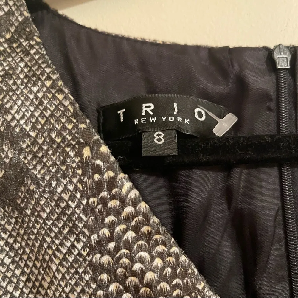 Trio New York Sleeveless Snake Skin Print Velour Midi Dress Size 8 - Image 4