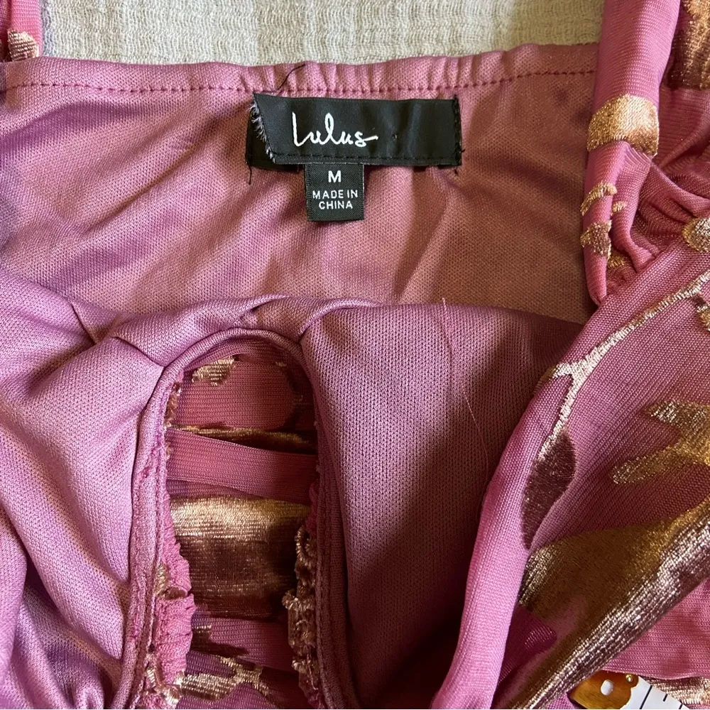 Lulus NWOT  Dramatic Confidence Mauve Pink Floral Velvet Burnout Maxi Dress - Image 7