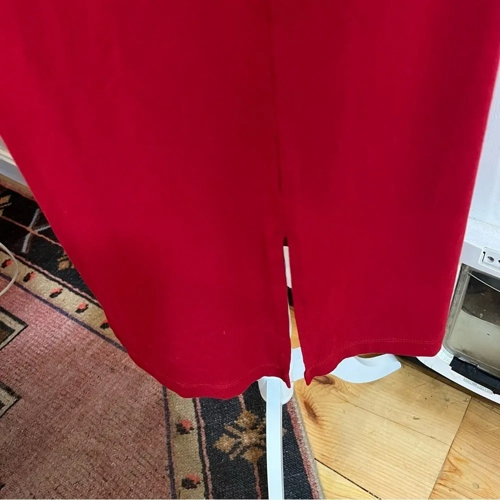 J Jill Wearever Red Sleeveless Top L & Midi Skirt Set Size S Stretch Two Piece Size L - Image 6