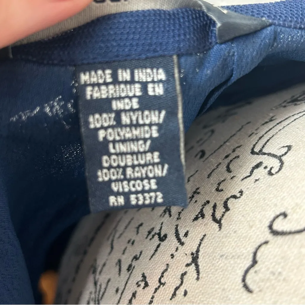 French Connection|Navy Blue Embellished Beaded Lace Midi Skirt Size 4 - Image 4