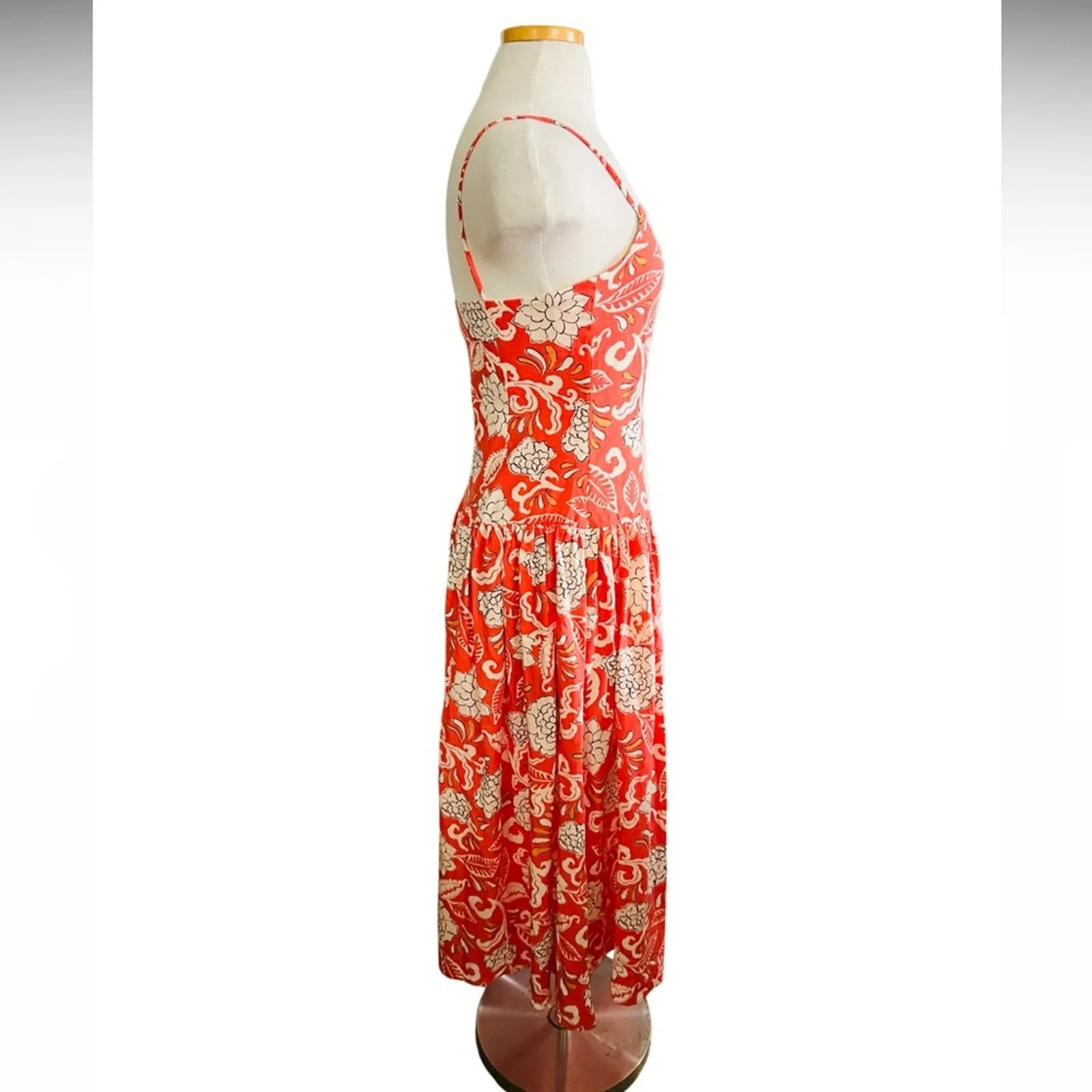 ZARA PZARA PRINTED STRAPPY DRESS COLLECTION XS PATTERNED FLORAL MIDI Size M NWT - Image 8