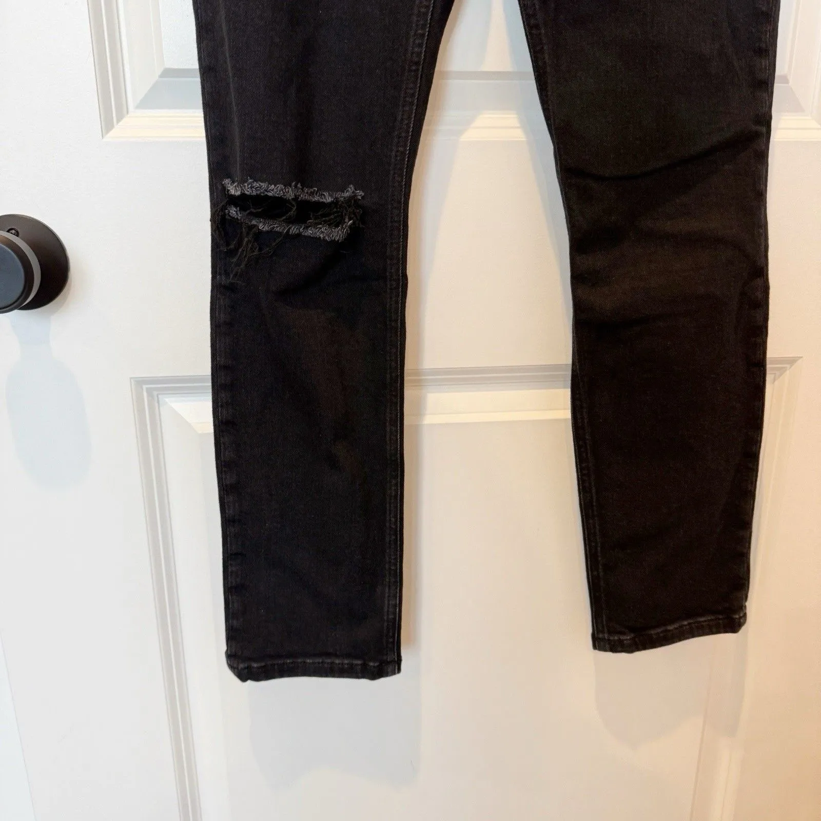 Reformation Womens Black Skinny Jeans Size 30 Organic Cotton Stretch Distressed - Image 4