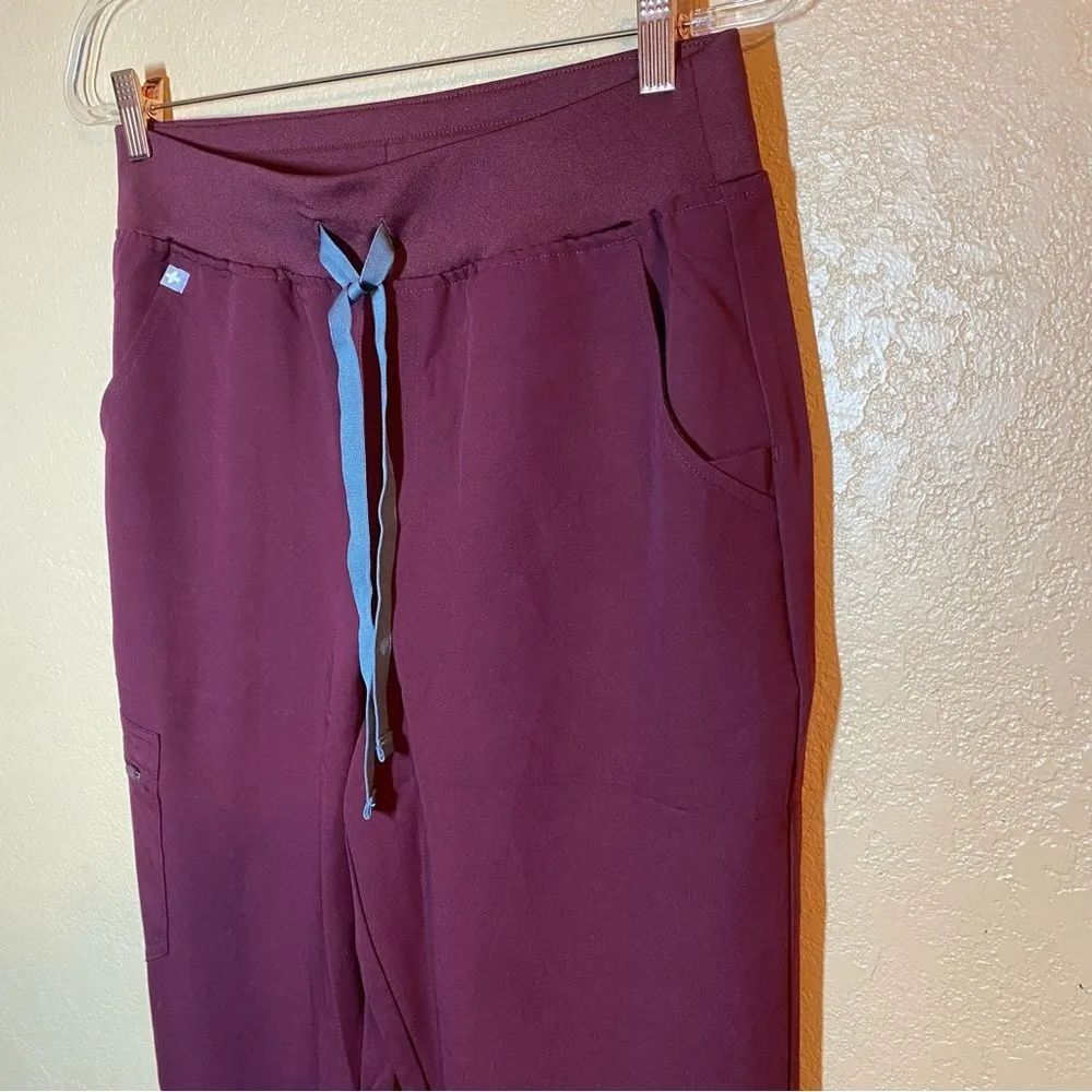 FIGS Medium Technical Collection Zamora Jogger Scrub Pants Burgundy Nurse - Image 3