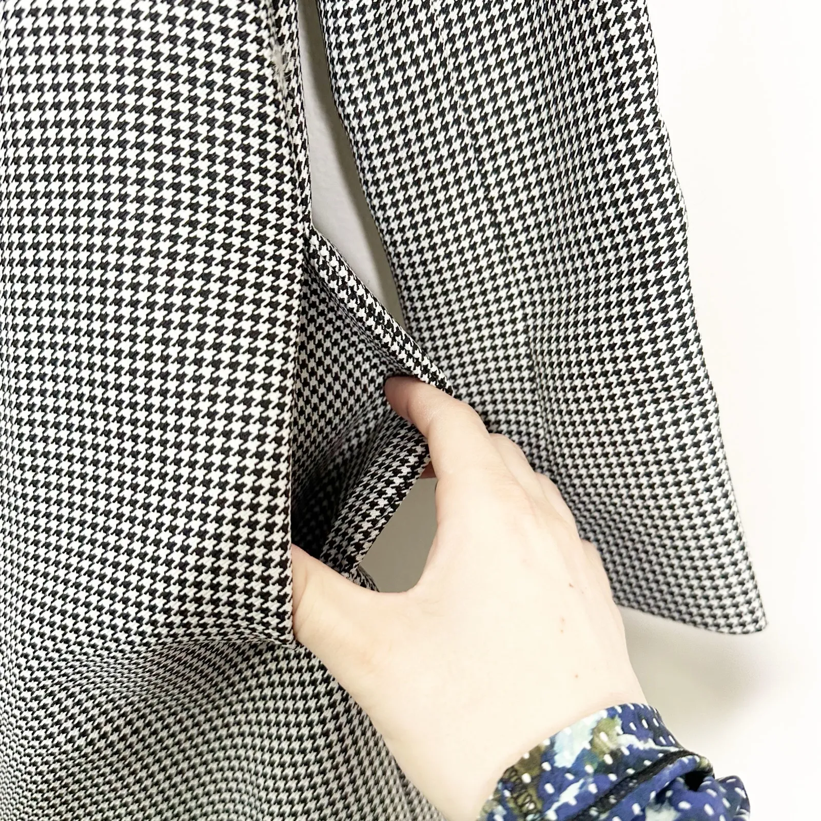 Vetta Capsule Convertible Blazer Vest Dress Black & White Houndstooth XS - Image 7