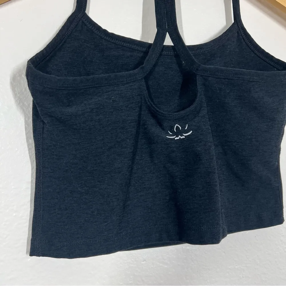 Beyond Yoga  Black Charcoal Spacedye Slim Racerback Cropped Tank - Image 9