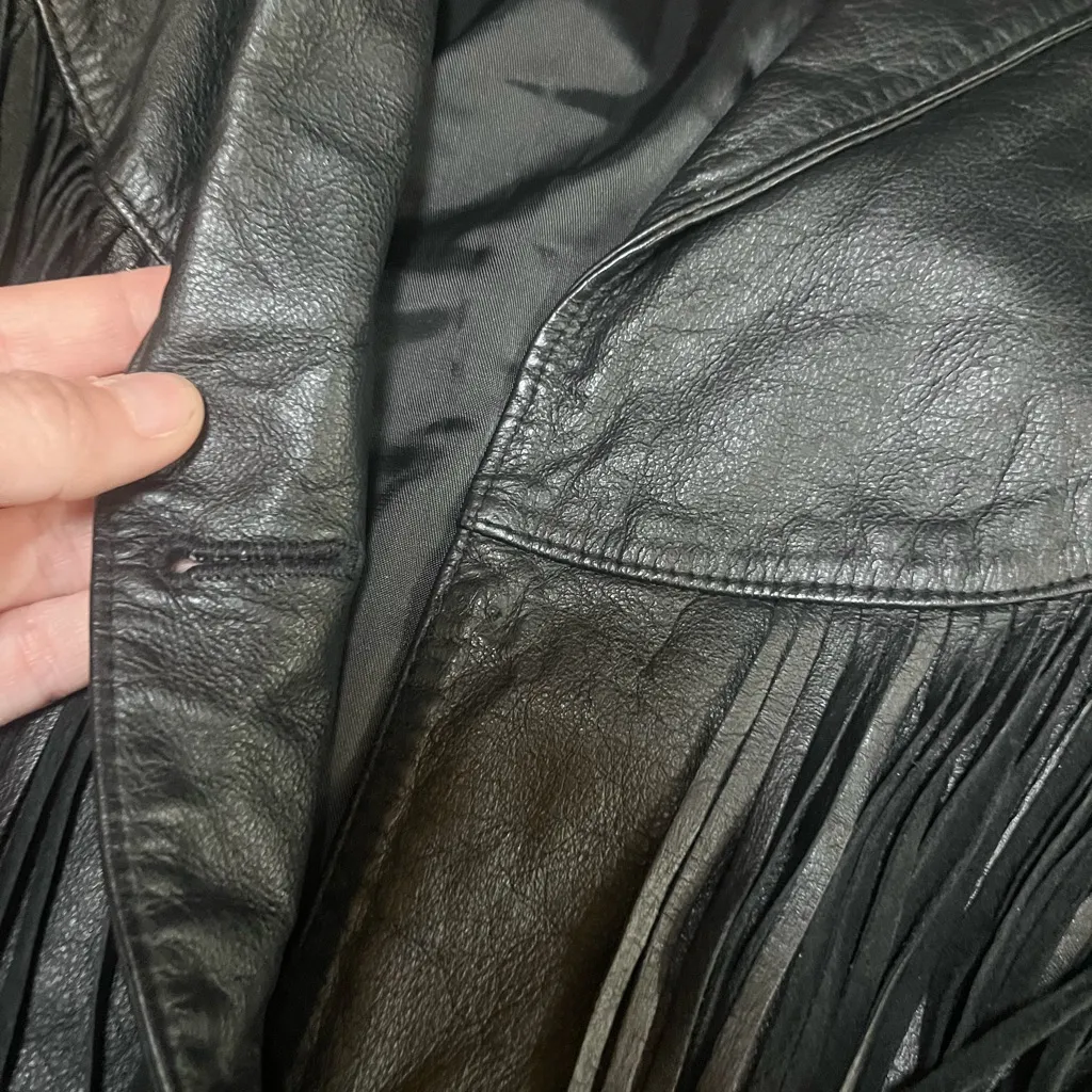 Vintage Adler Cowgirl / Motorcycle Leather Jacket Size Medium Black - Image 4