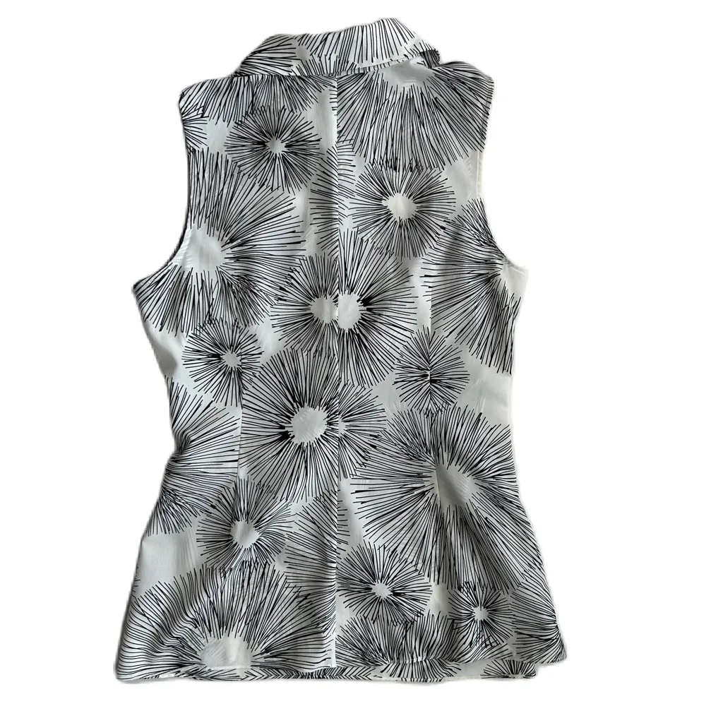 CAbi Women's White Collared Sleeveless‎ Priority Blouse Small #5228 - Image 2