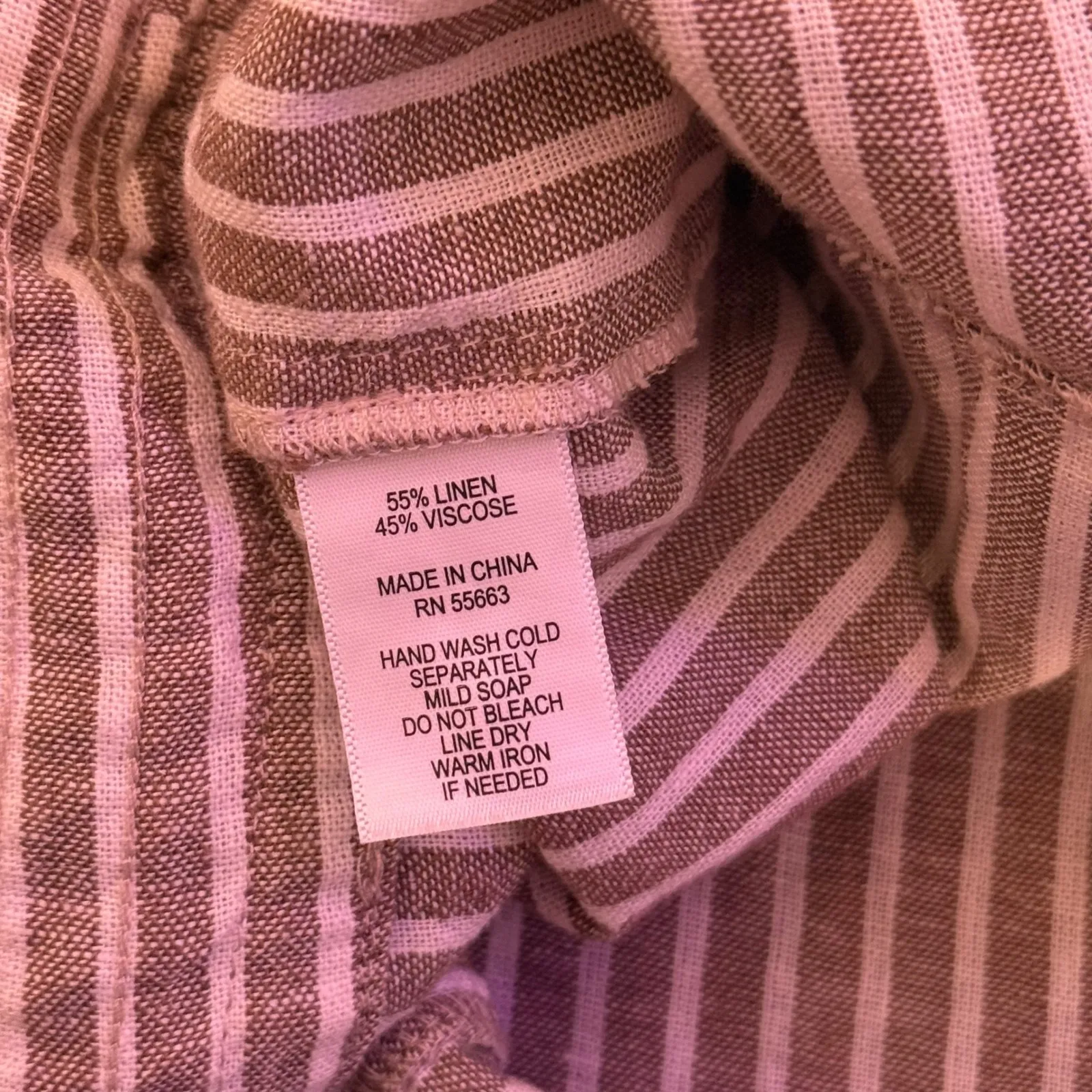 FOR CYNTHIA Striped Dress‎ Size S Linen Blend Minimalist Coastal Resortwear - Image 12