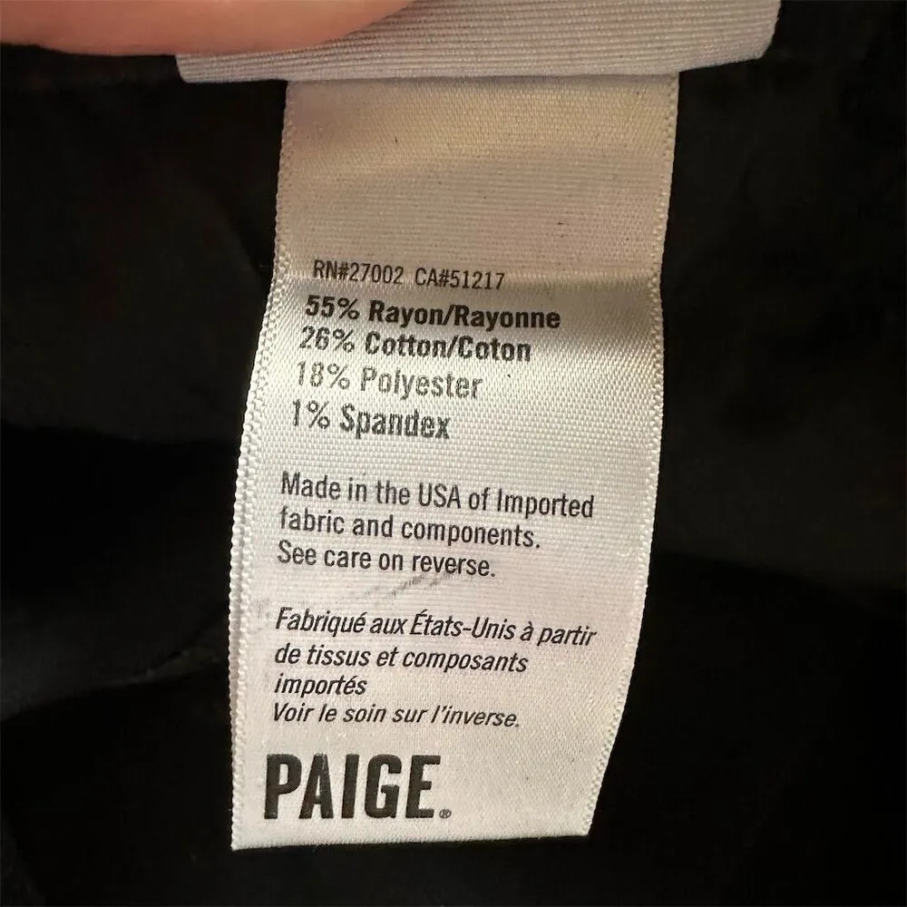 PAIGE Hoxton Ankle Women's Black Fog Luxe Coating Skinny Jeans Size 27 - Image 8