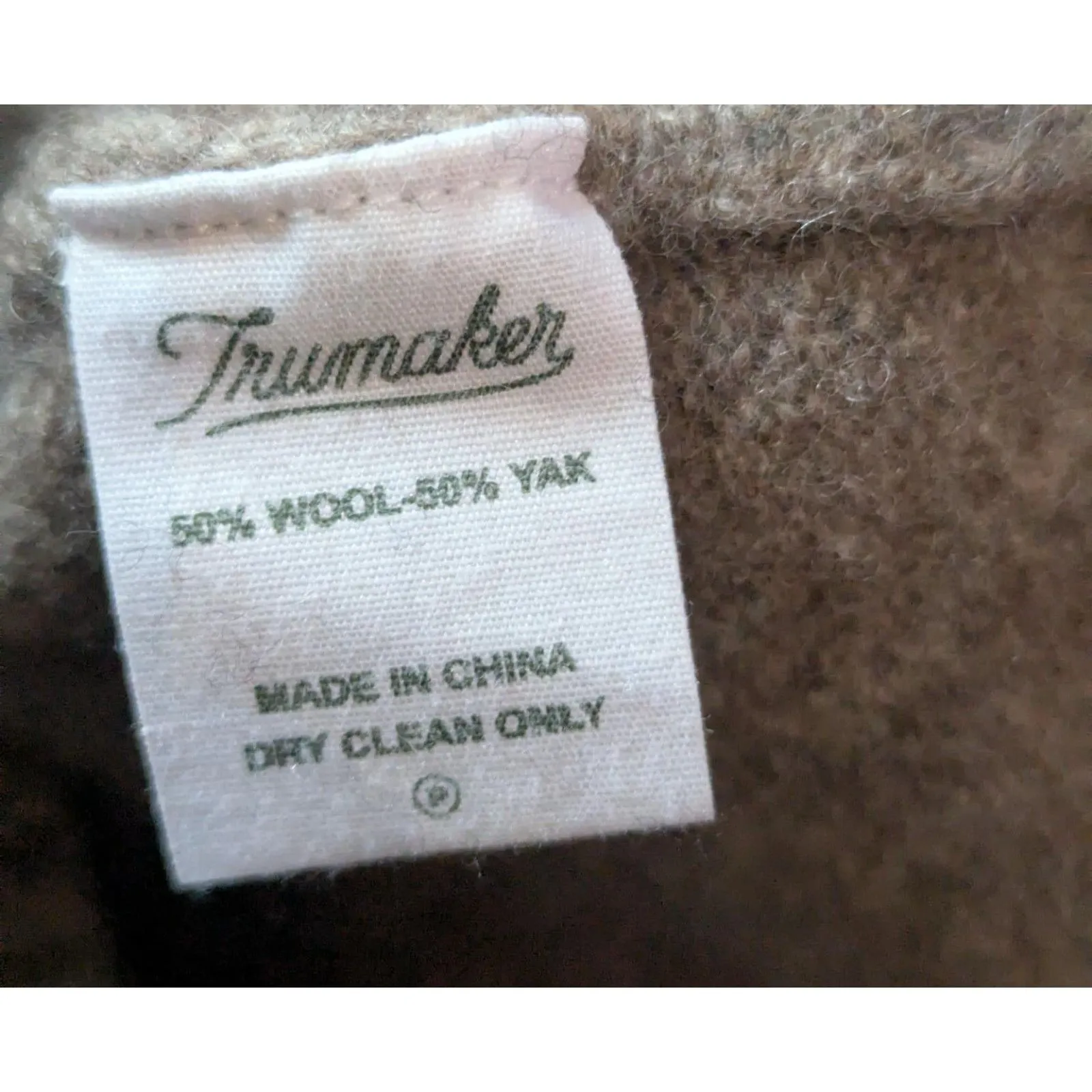 Trumaker Yak Wool Blend Crewneck Sweater M Textured Knit Luxury Minimalist Brown Size M - Image 4