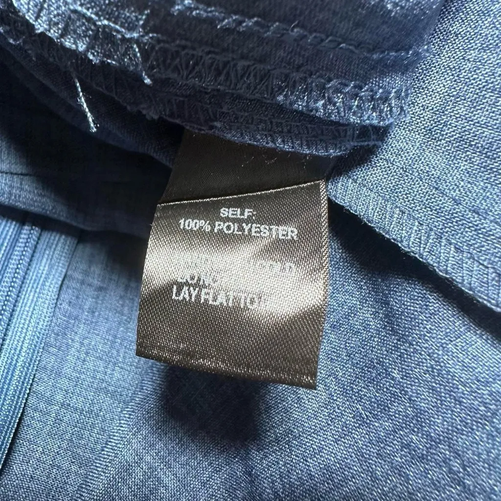 Lulu's Blue Chambray Ruffle Off Shoulder Jumpsuit Small - Image 7