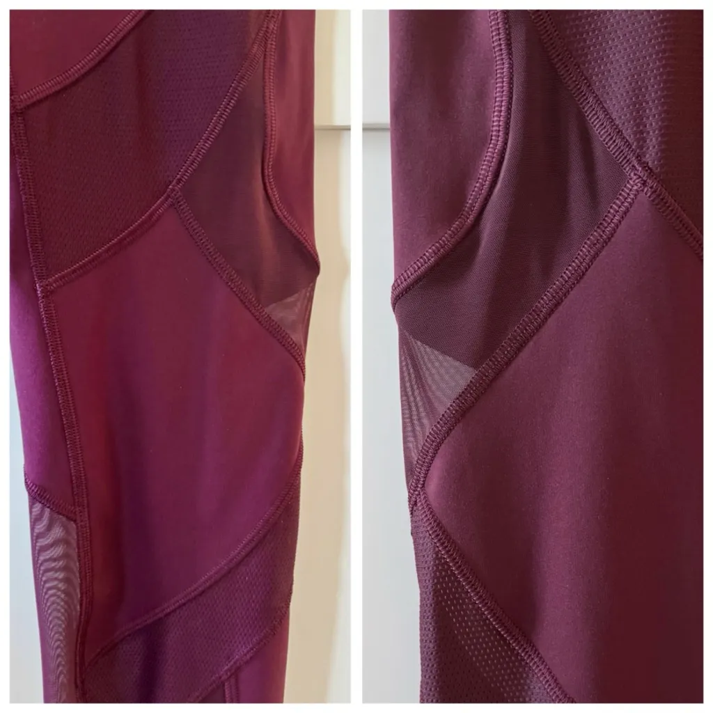 Lululemon Wunder Under High-Rise Tight 28" Mesh Leggings, Garnet (Red) sz. 6 - Image 13