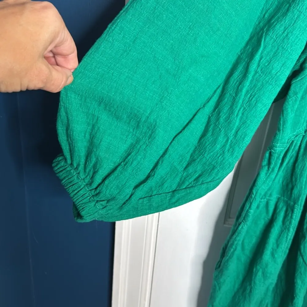 Free People Get Obsessed Emerald Green Babydoll dress W1035 Sz S - Image 4