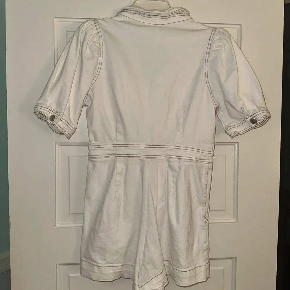 Day + moon white denim romper size medium - Image 3