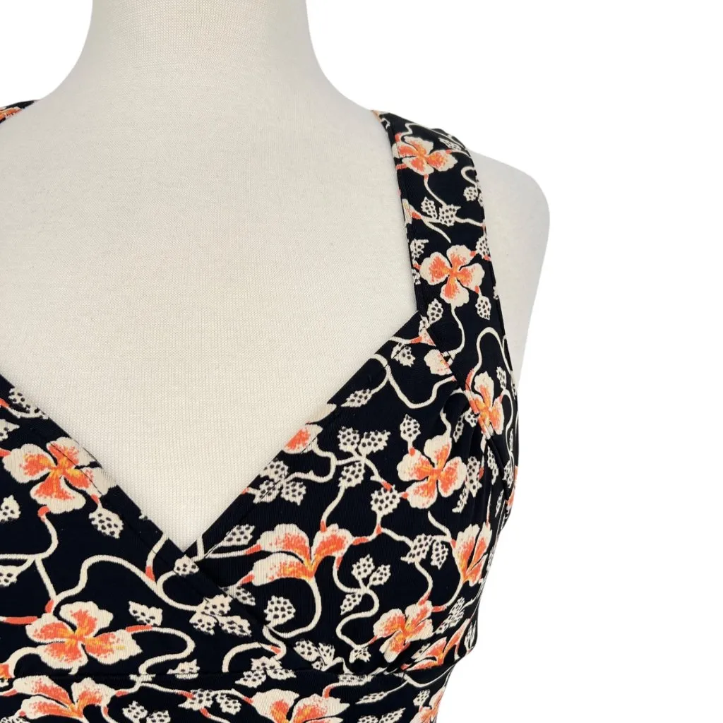 Free People Floral Print Sweetheart Sleeveless Jersey Dress Black Size Medium - Image 3