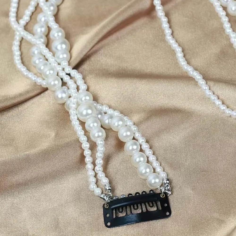 Faux Pearl‎ Braiding Hair Chain Sweet Hair Ropes Hair Styling Hair Accessories White - Image 3