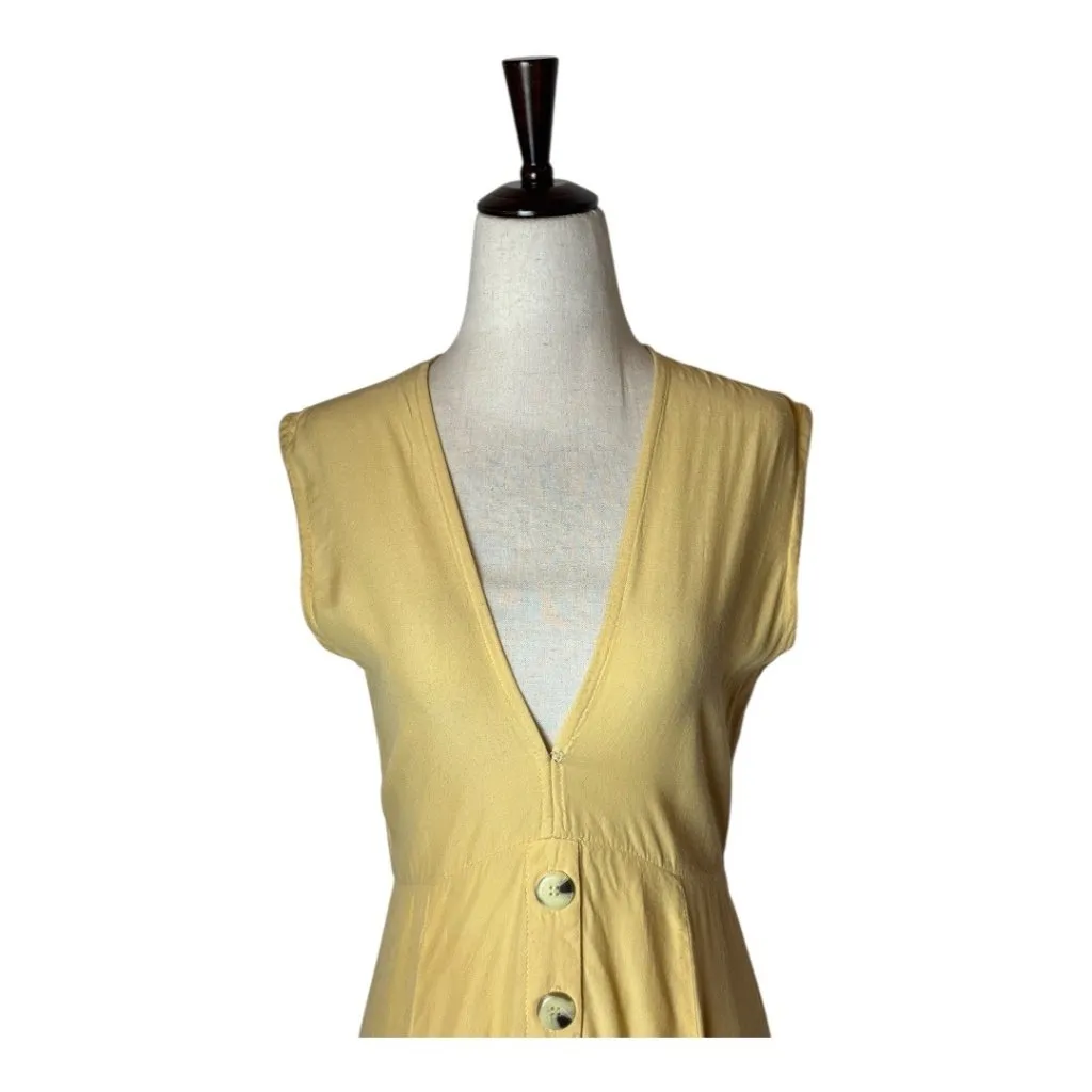 Faithfull The Brand Dress Women 4 Yellow Lemon Sorbet Blohm Midi Boho Cottage - Image 5