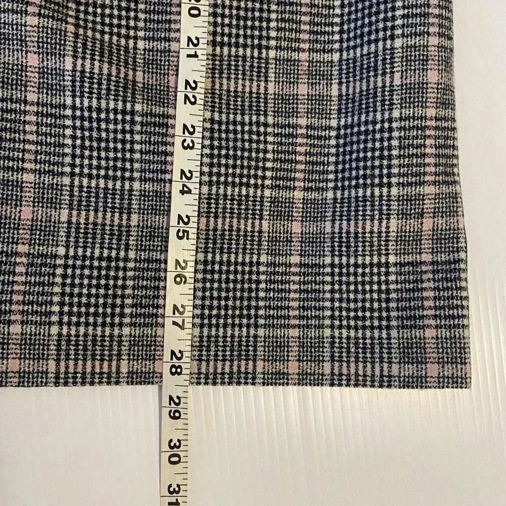 VINTAGE Pendleton Size 6 Wool Plaid Tartan Midi Skirt USA Blue Tan A-line - Image 10