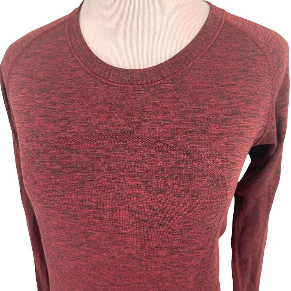 Lululemon Maroon Long Sleeve Swiftly Tech Shirt Size 6 - Image 2