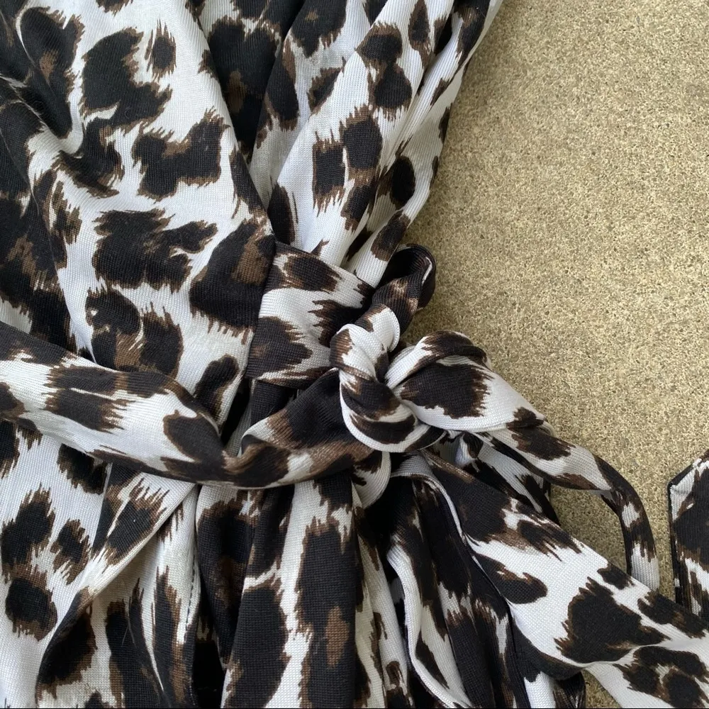 Diane Von Furstenberg Animal Print Silk Wrap Dress - Image 3
