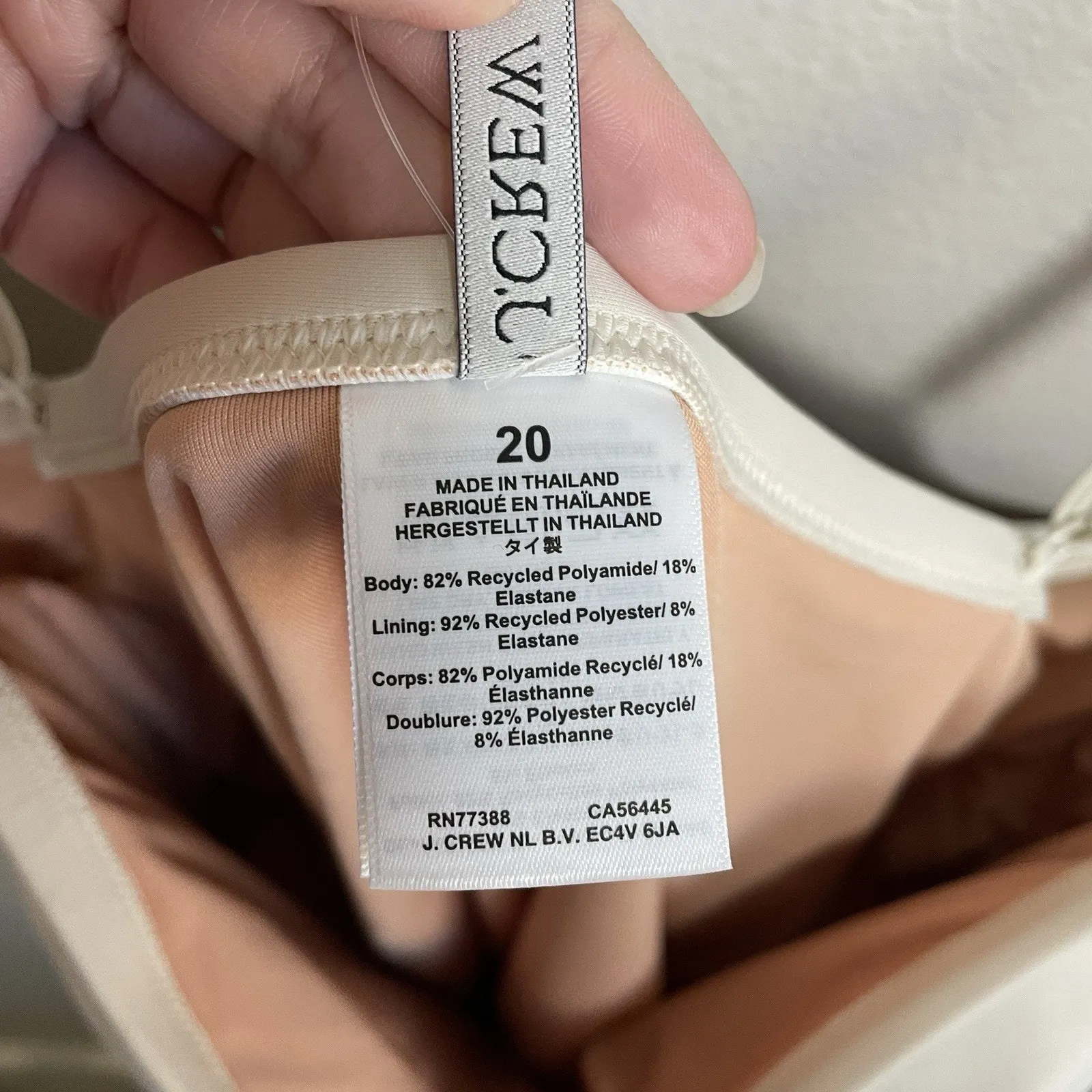 J Crew Women One Piece Swimsuit Size 20 Square Neck Ivory Pool Beach Summer - Image 4