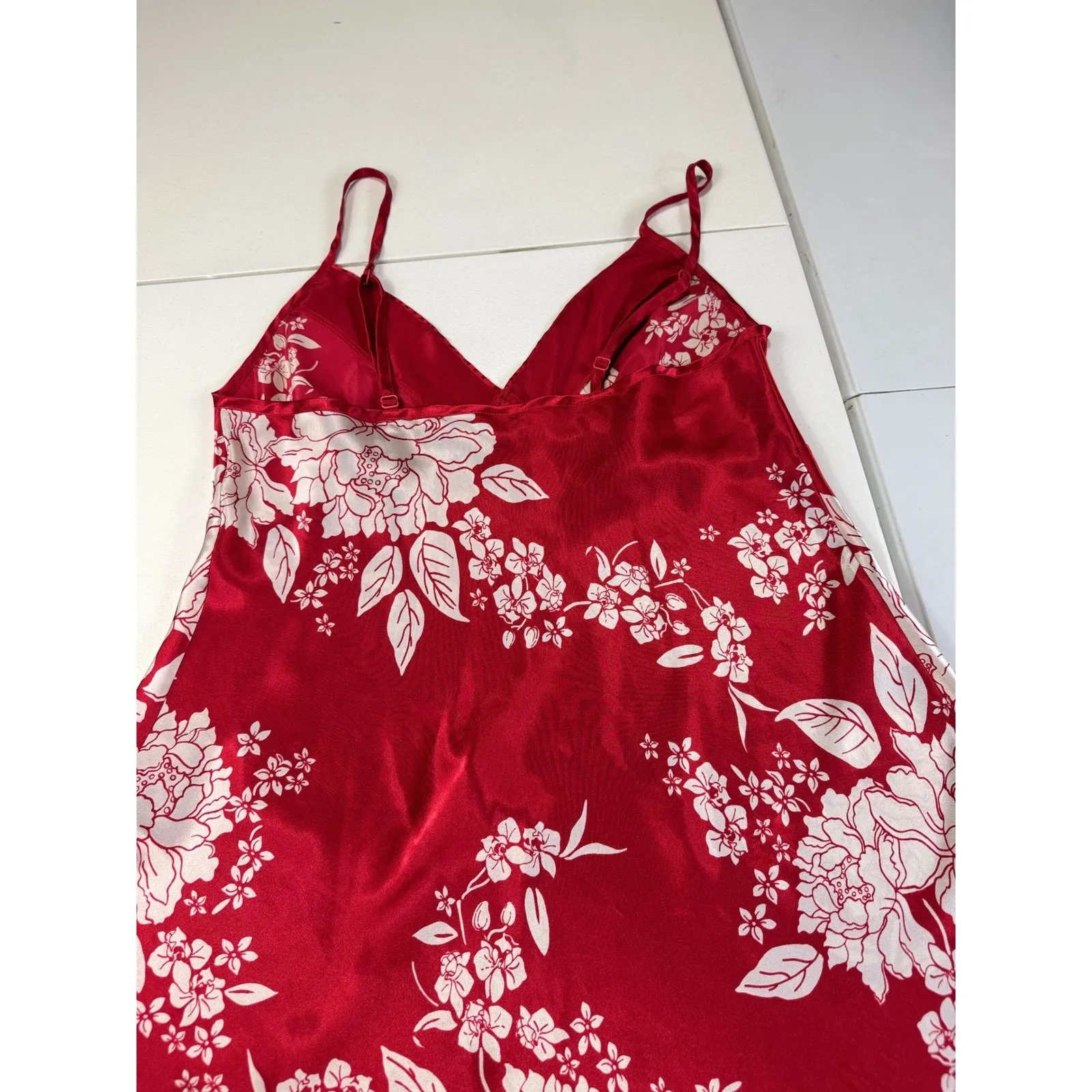 Cacique Red Floral Satin Lingerie Slip Dress Plus Size 14/16‎ - Image 5