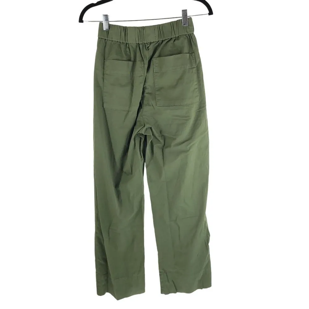 Everlane The Easy Pant Pull On Cotton Stretch Pockets Green Size 2 - Image 6
