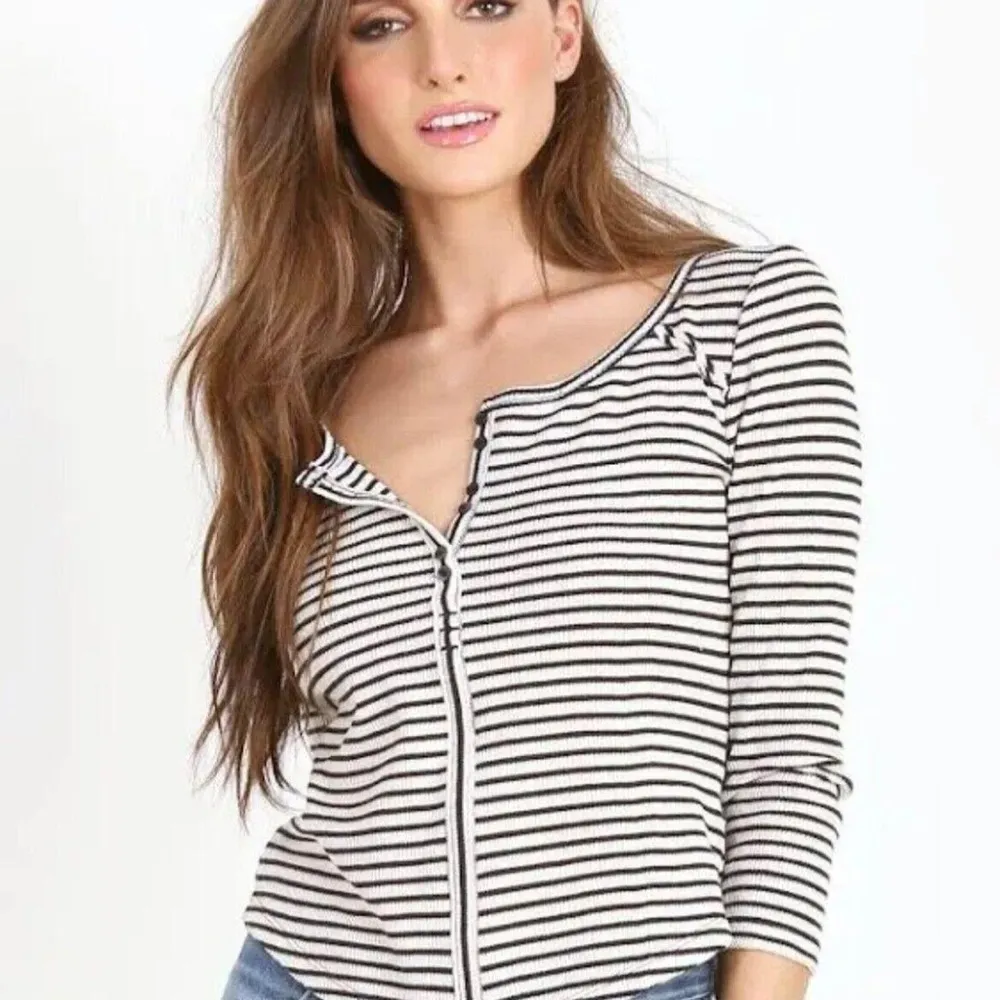 We The Free Striped Cropped Thermal Top Size Large‎ - Image 3