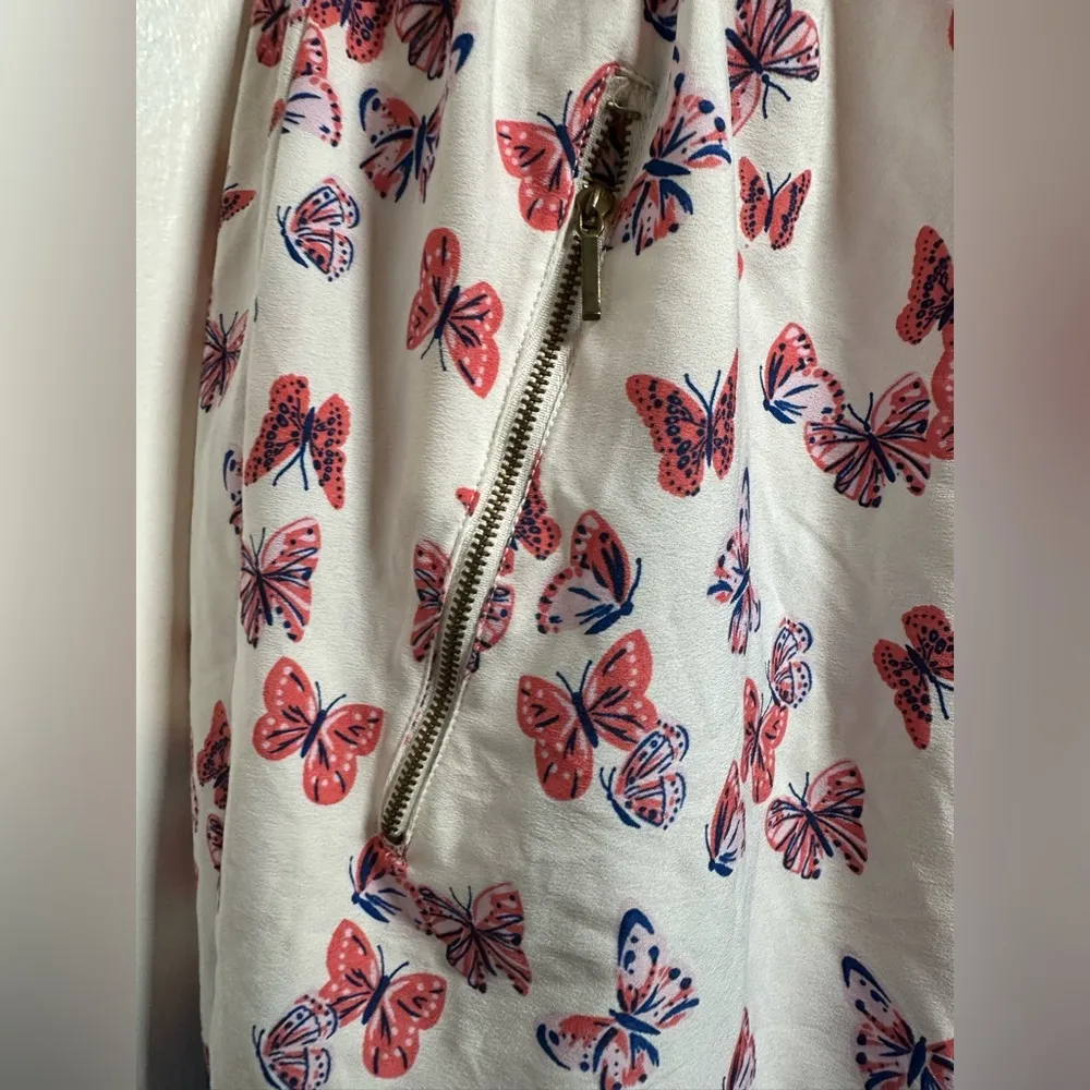 Speed Control New York 90s Y2K Butterfly Sleeveless Dress Cute Stretch Sundress White Size M - Image 6