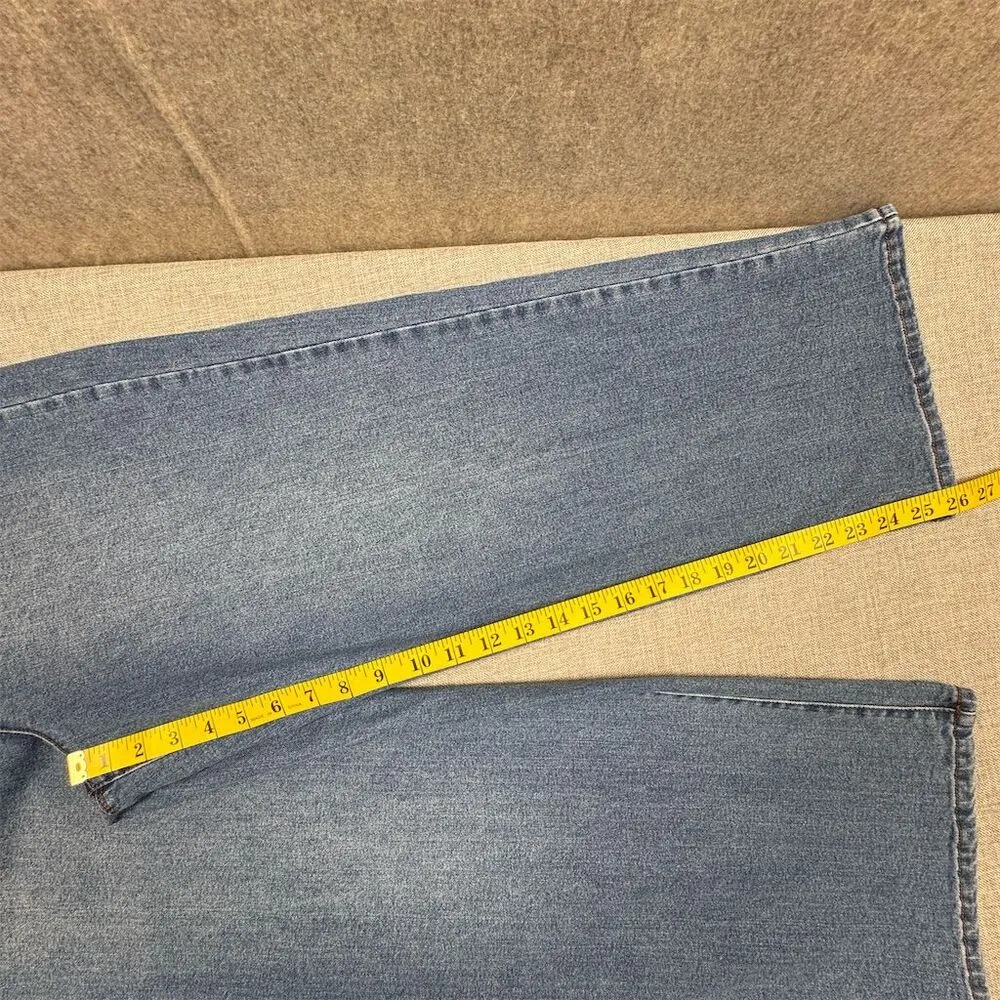 Charter Club Women's Wide-Leg High Waisted Button-Fly Jeans Size 10 Blue Denim - Image 8