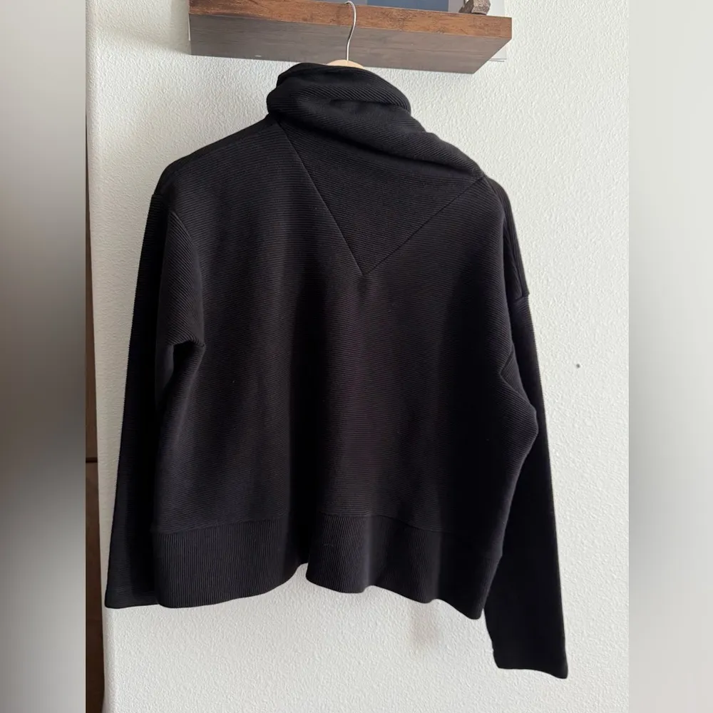 Varley Black Ribbed Turtleneck Sweater with Cowl Neck - Image 2