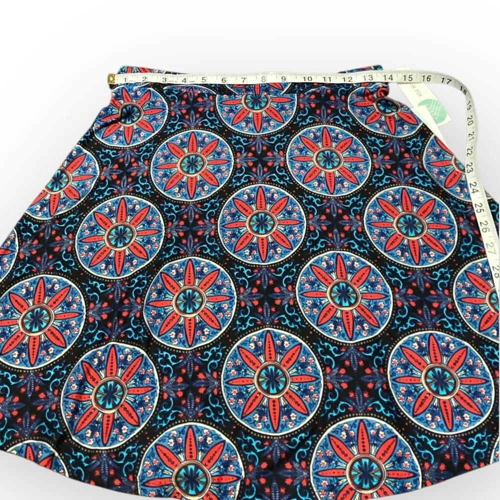 NWT French Grey Geometric Floral Print Mini Skirt Women’s Size SP Blue - Image 3