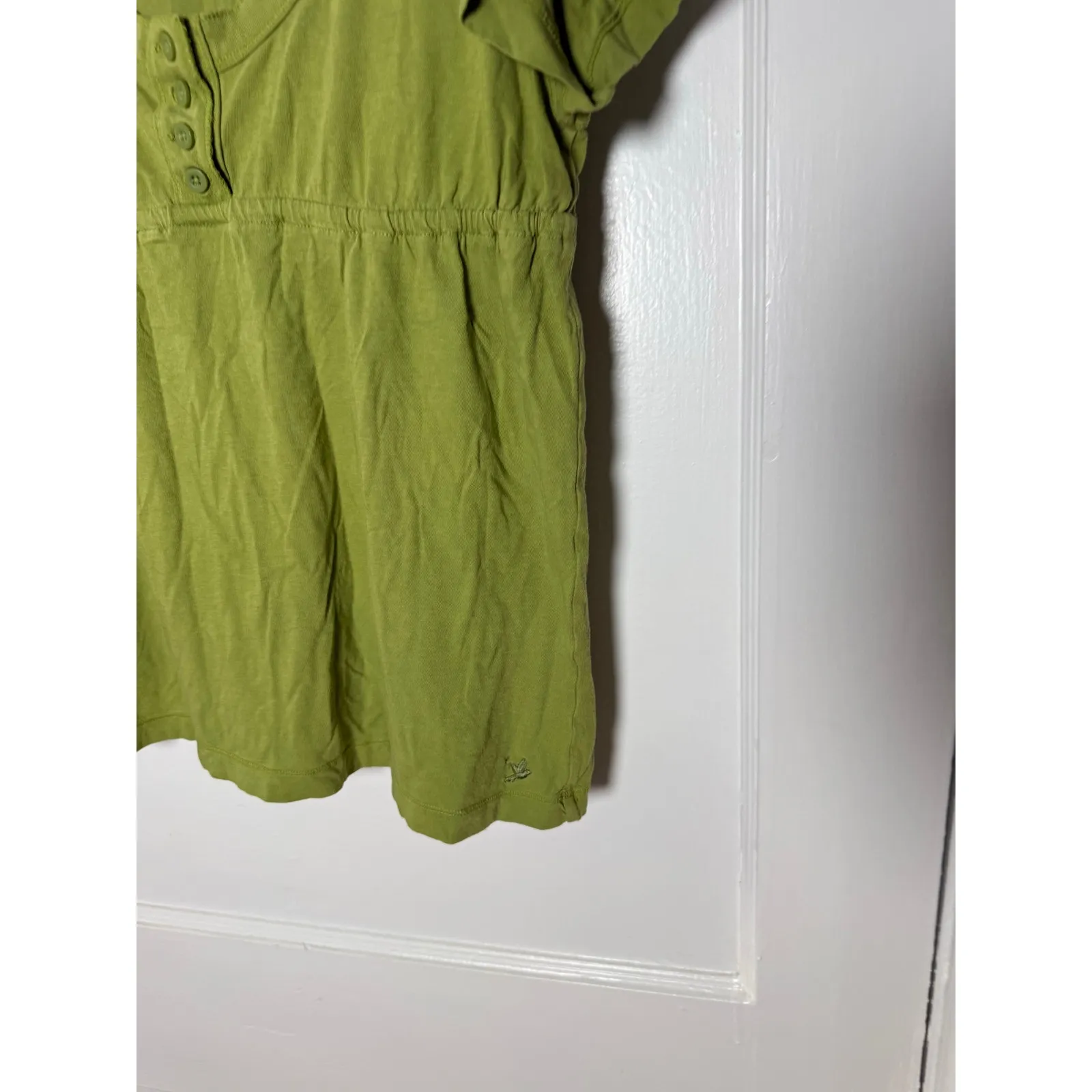 Vintage Aerie American Eagle Green Babydoll Scoop Neck Peasant Top Large - Image 2