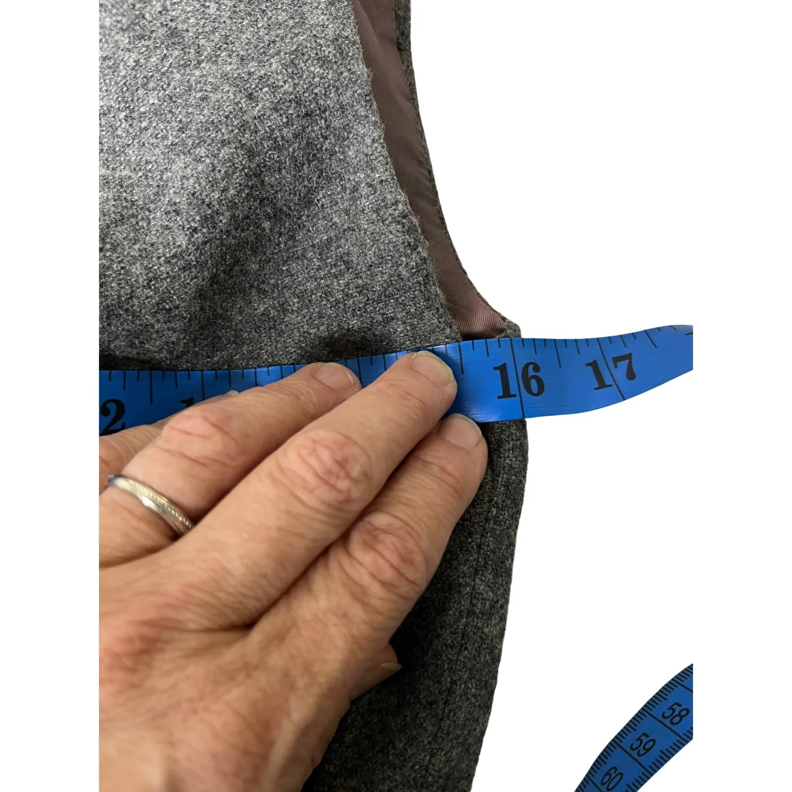 Vintage Gray Wool Sheath Dress Mod‎ Minimalist Career Core Union Made NYC 7/8 Size XS - Image 8