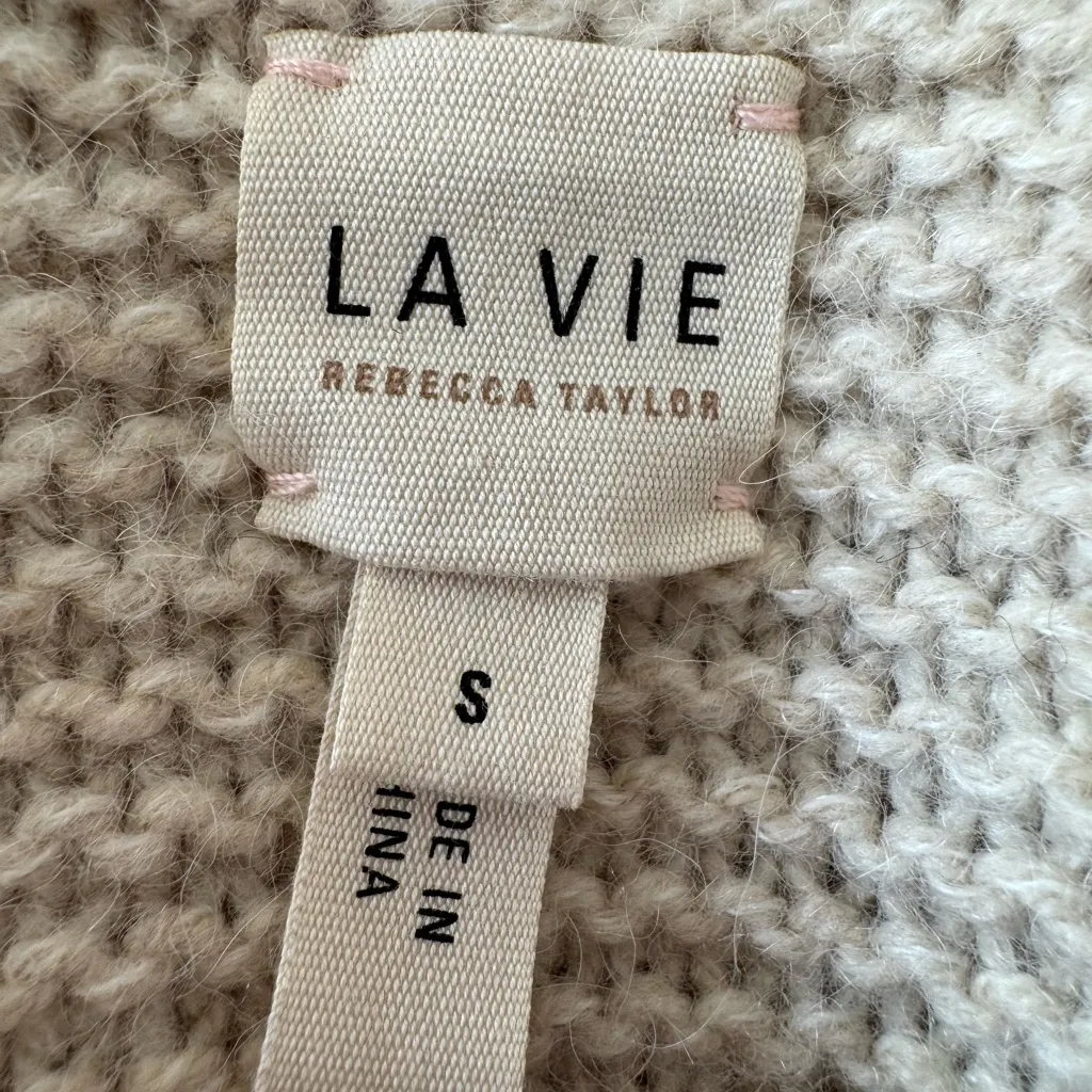 La Vie Rebecca Taylor Pastel Multi Striped Wool Knit Crewneck Sweater Small $395 Pink - Image 13