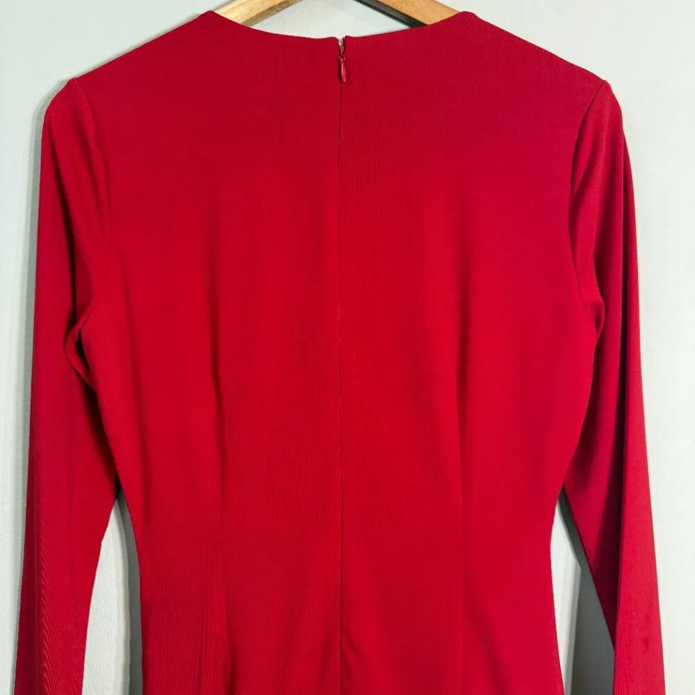 Alexia Admor Pluto Rosette Long Sleeve Mini Dress Women's Small Red Ruffle NWT - Image 14