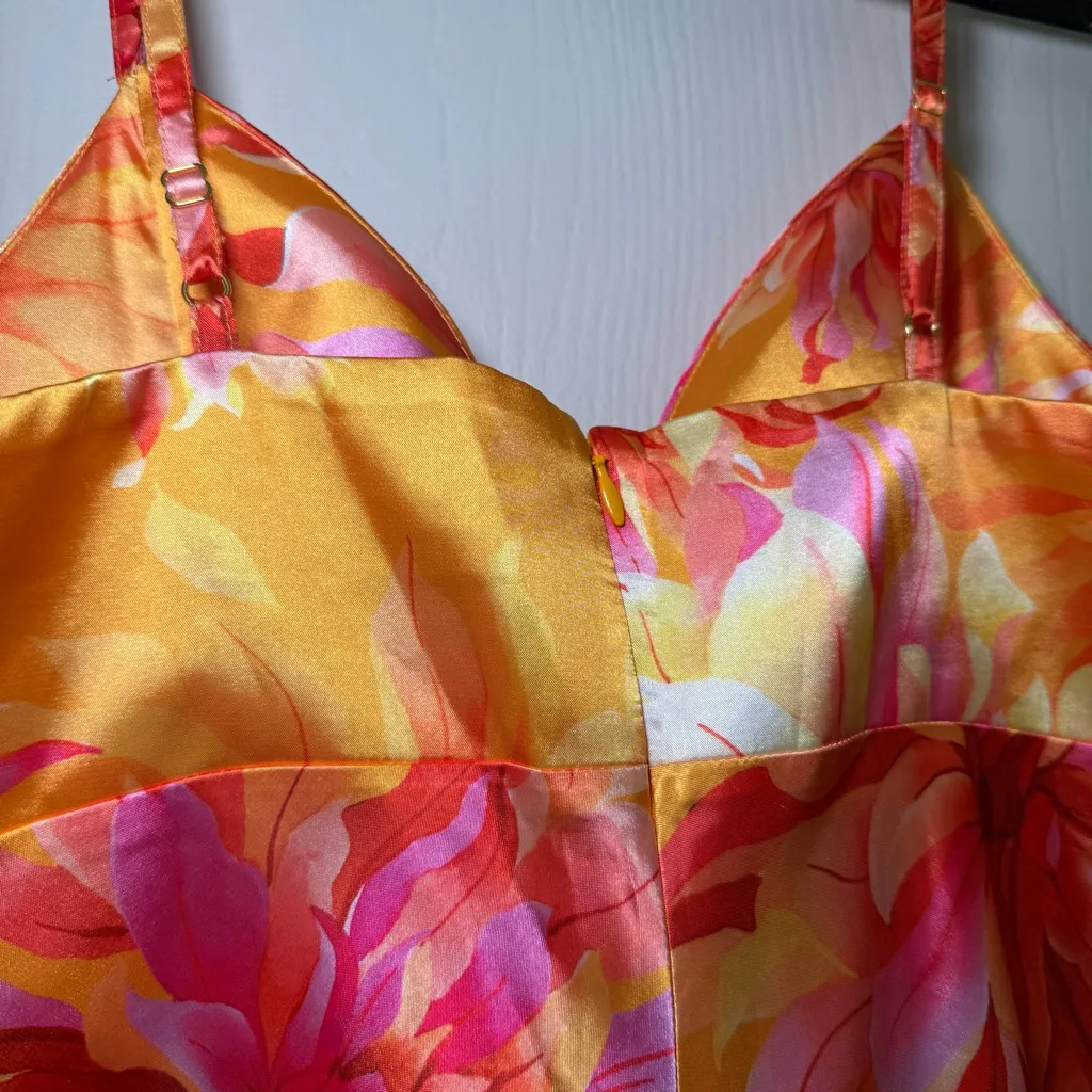 Boston Proper La Dolce Vita Floral Charmeuse Maxi Dress Size 8 - Image 7