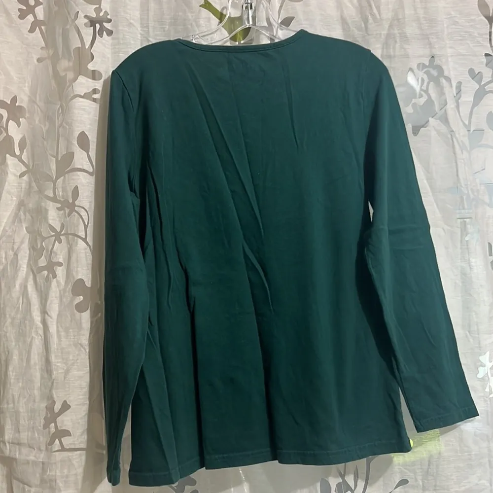 Xmas Holiday Editions Blouse Green Size L - Image 4