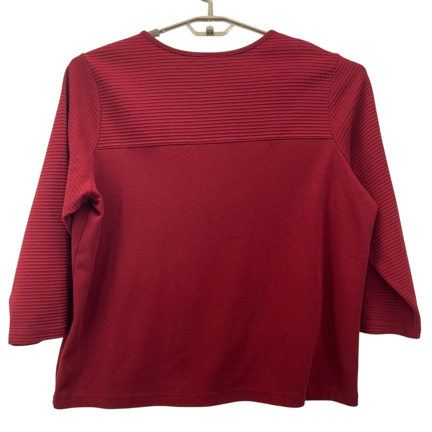 Denim And Co Womans Cardigan Size 2X Maroon Wine Autumn Fall Warm Comfy‎ Cozy Red - Image 2